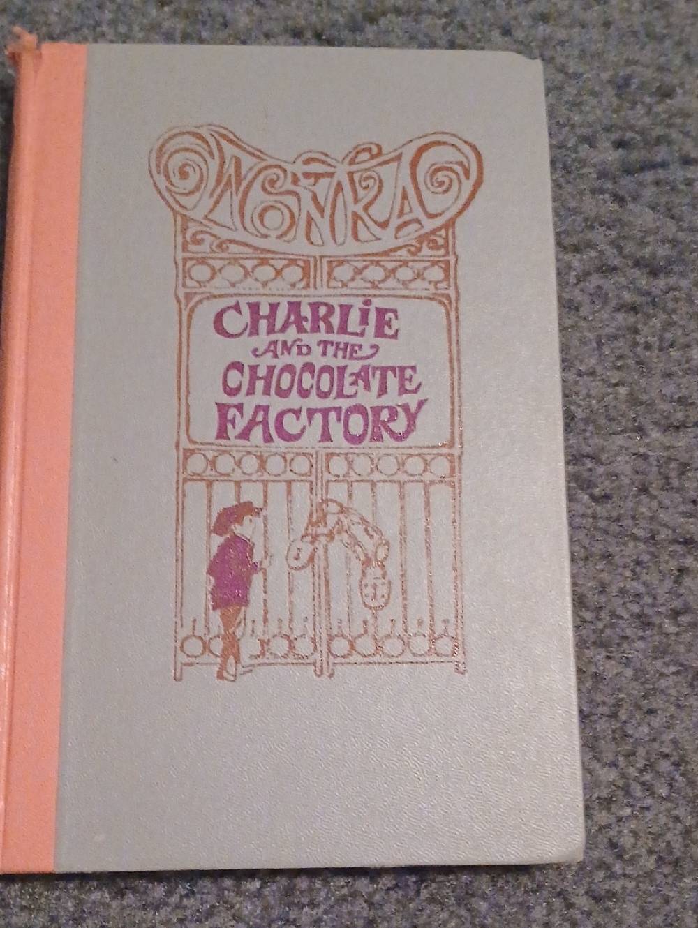 Charlie and the Chocolate Factory Hardcover — Light Gray & Coral Accents
